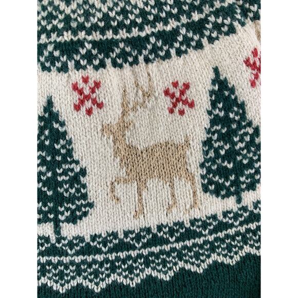 Tahari Girls Sweater Christmas Holiday Fair Isle Ruffle Green Sz 5/6 Reduced 4 - Picture 4 of 10